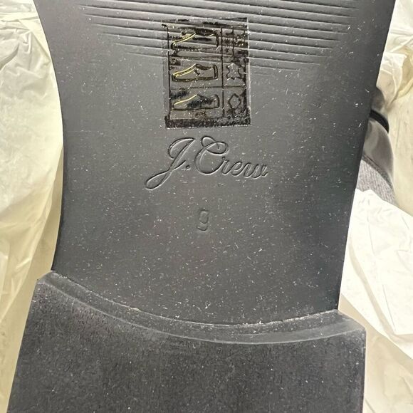 J.Crew Rib-cuff boots in Italian leather Black Gray Size 9 NWB - Picture 9 of 14